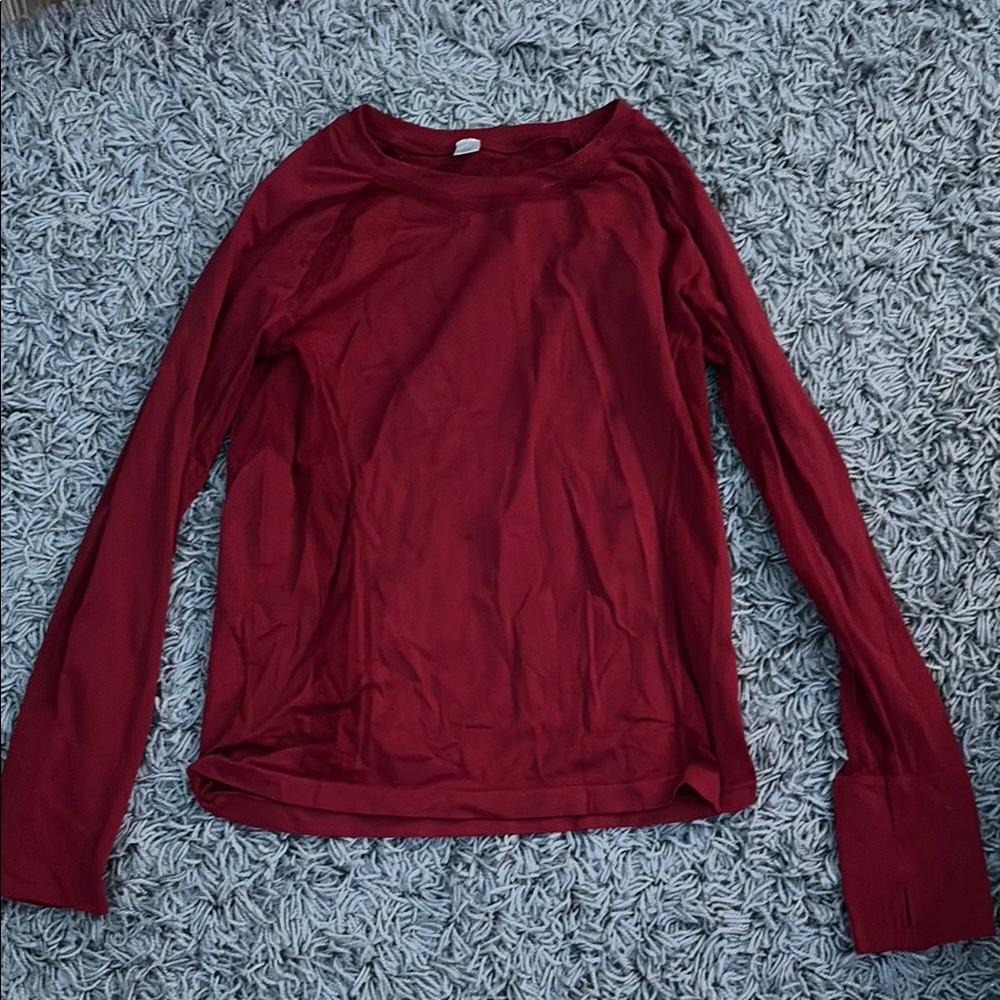 Women's Red Long Sleeve Top